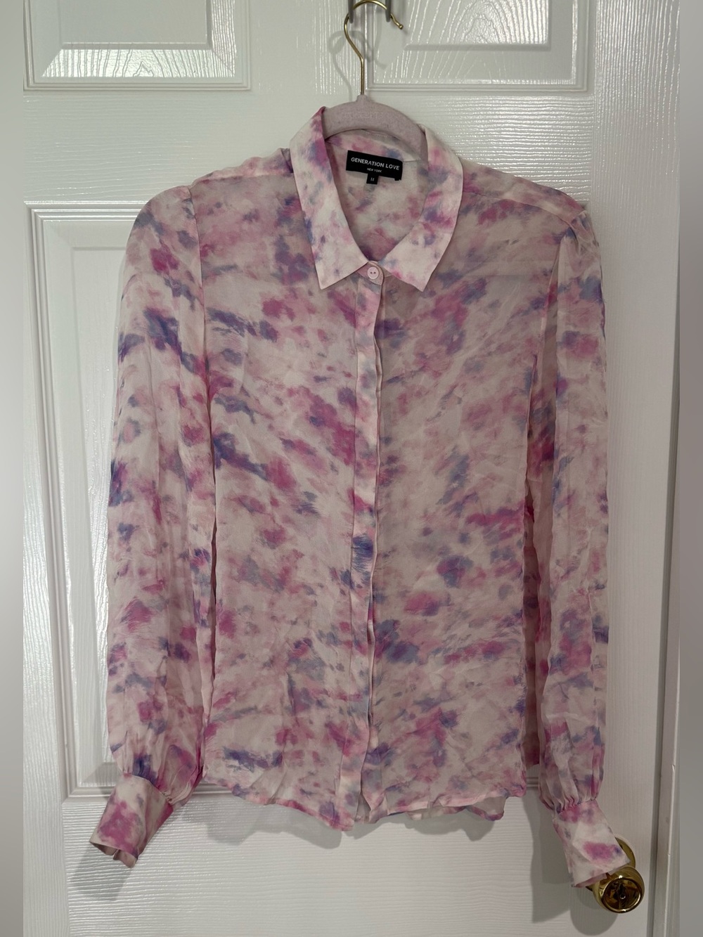 Generation Love Pink & Purple Watercolor Button-Down Shirt